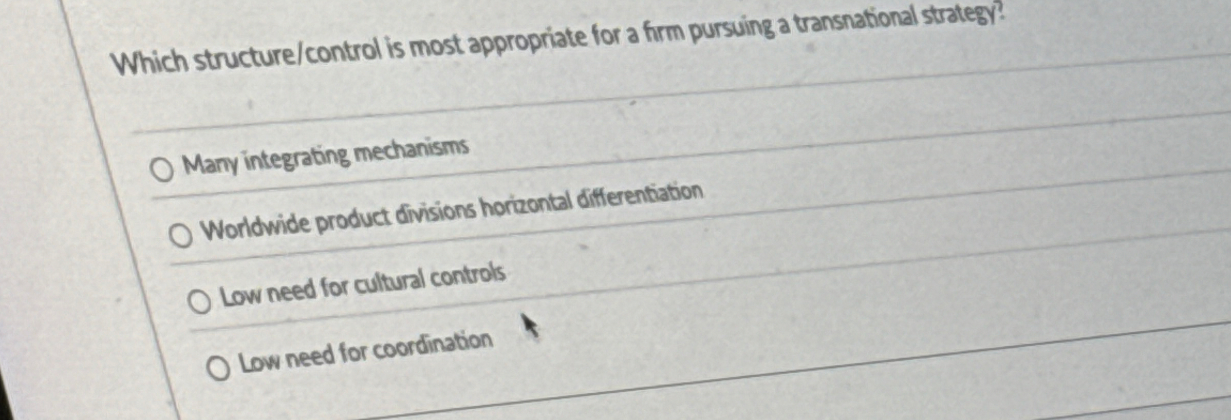 Which structure / control is most appropriate for
