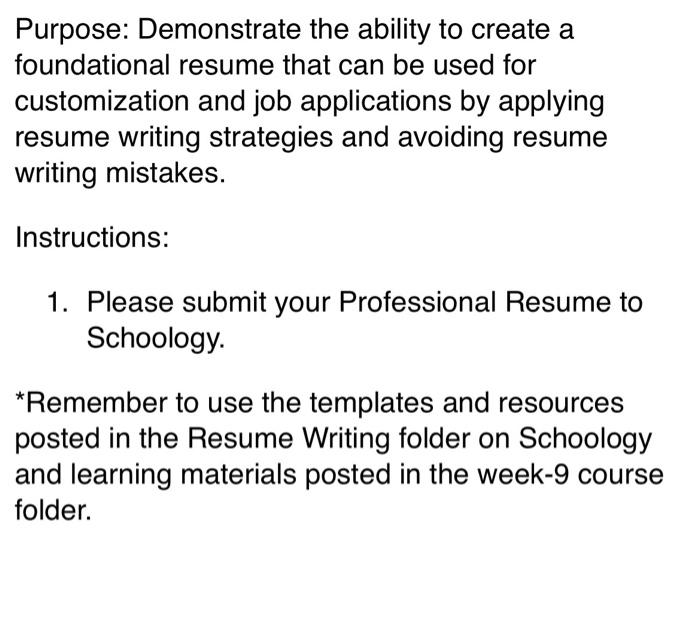 Purpose: Demonstrate the ability to create a