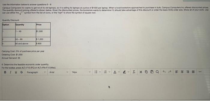 Use the information below to answer questions 6-8