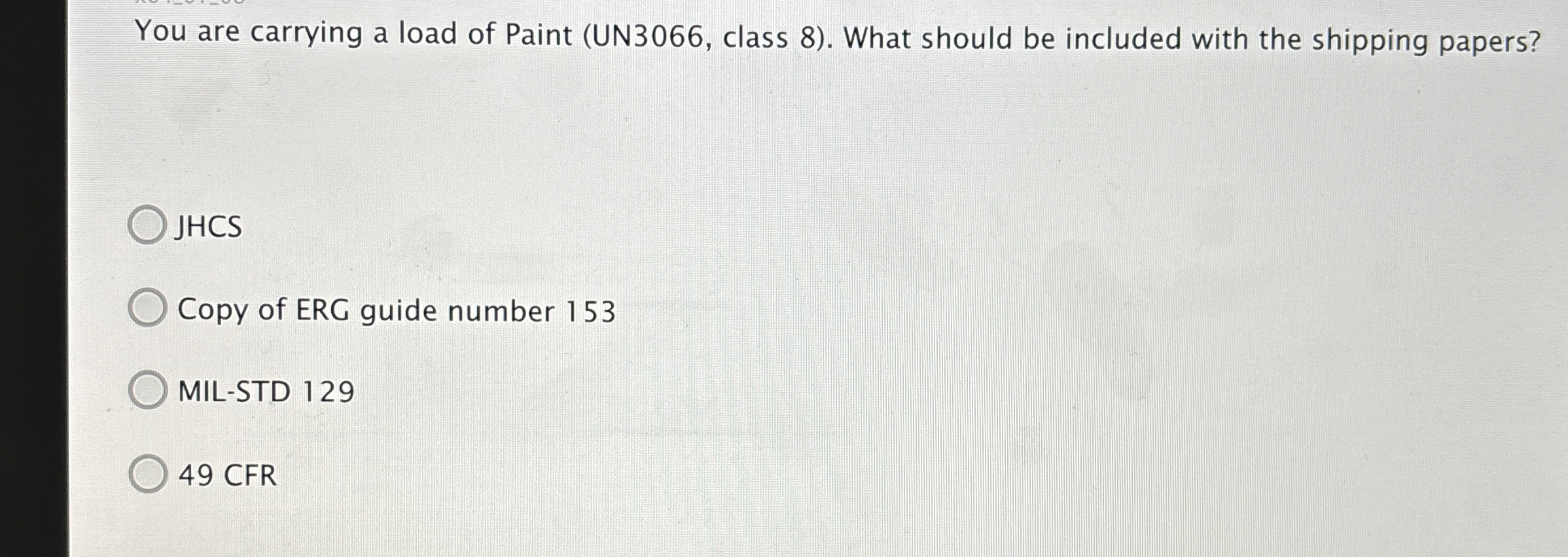 You are carrying a load of Paint ( UN 3 0 6 6 ,