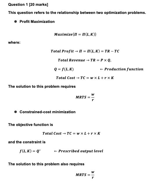 Question 1 (20 marks] This question refers to the