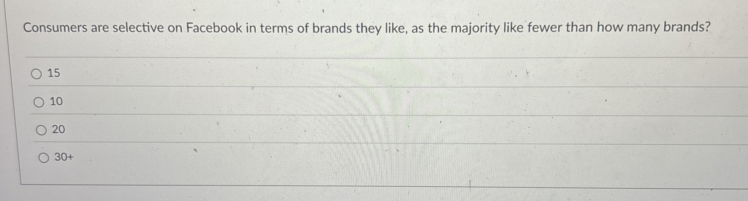 Consumers are selective on Facebook in terms of