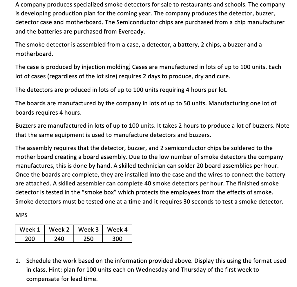 A company produces specialized smoke detectors