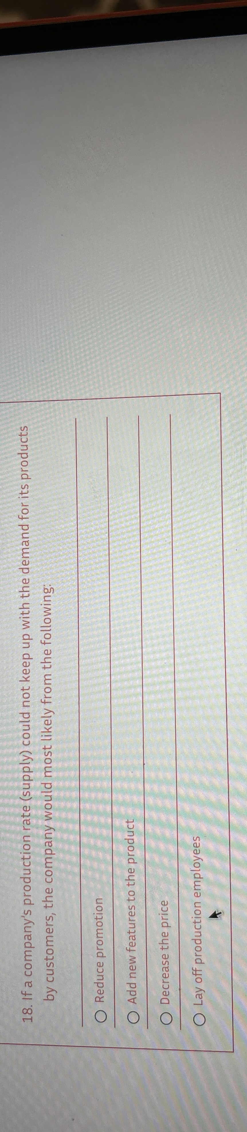 If a company's production rate ( supply ) could
