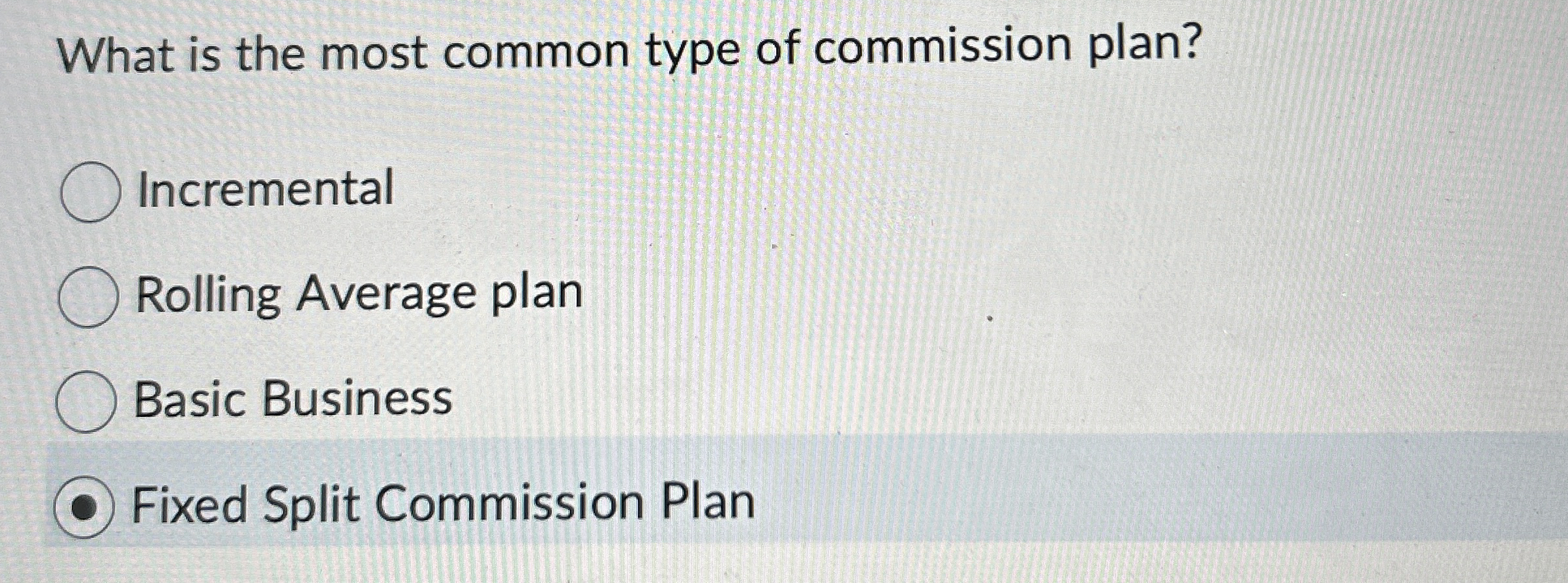 What is the most common type of commission plan?