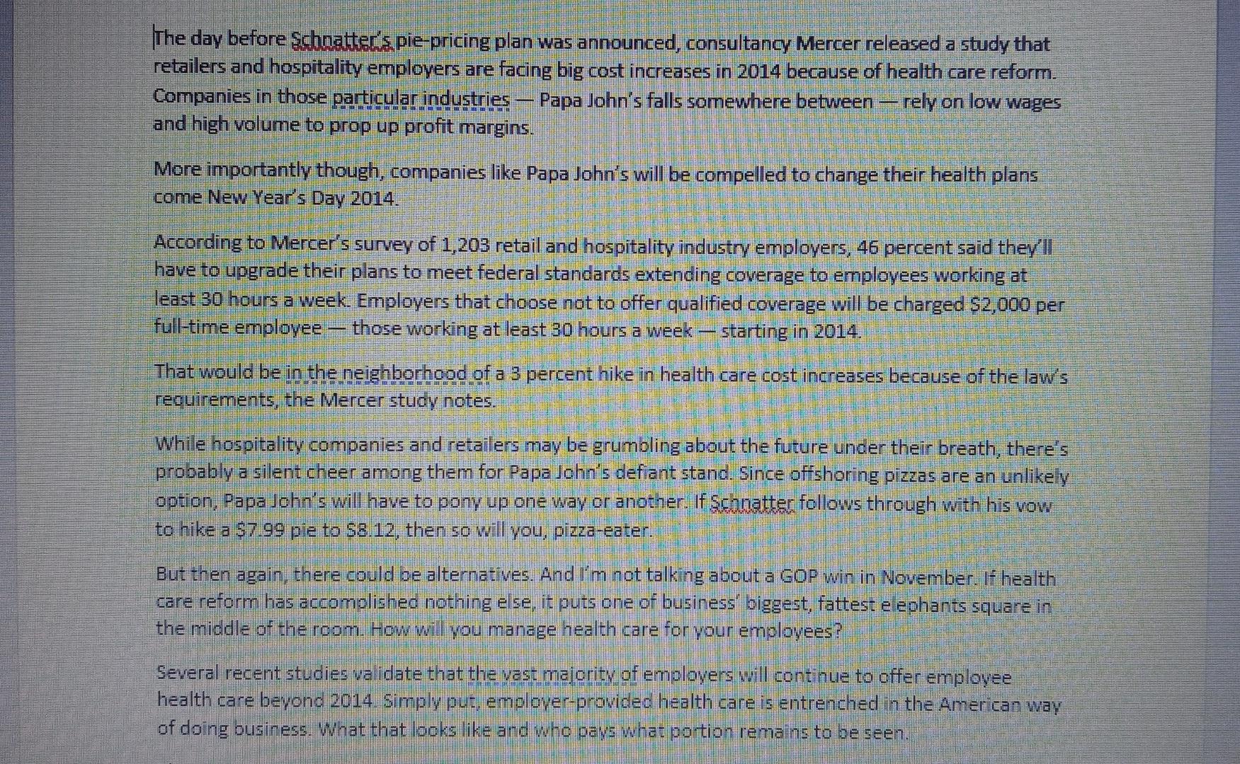 if possible please answer each topic question