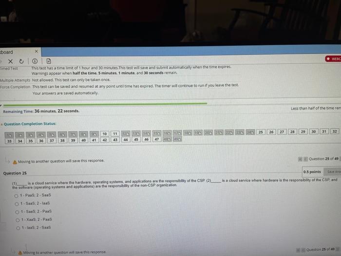 WEBC board X X OG Timed Test This test has a time