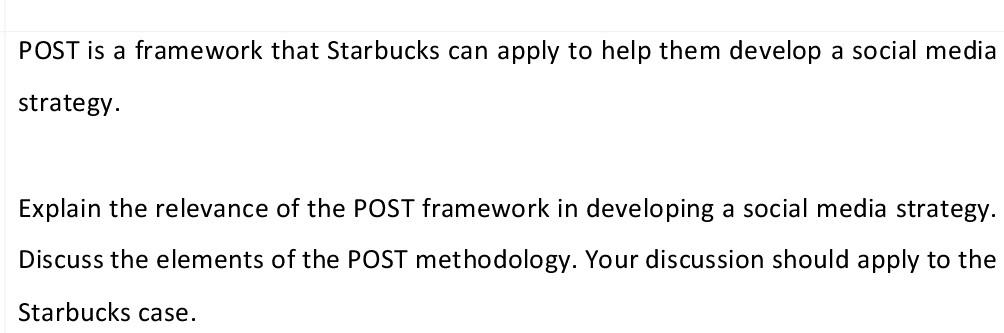 POST is a framework that Starbucks can apply to