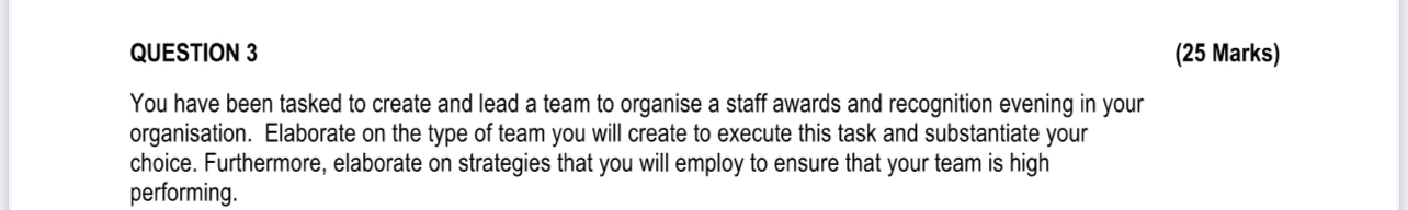 QUESTION 3 ( 2 5 Marks ) You have been tasked to