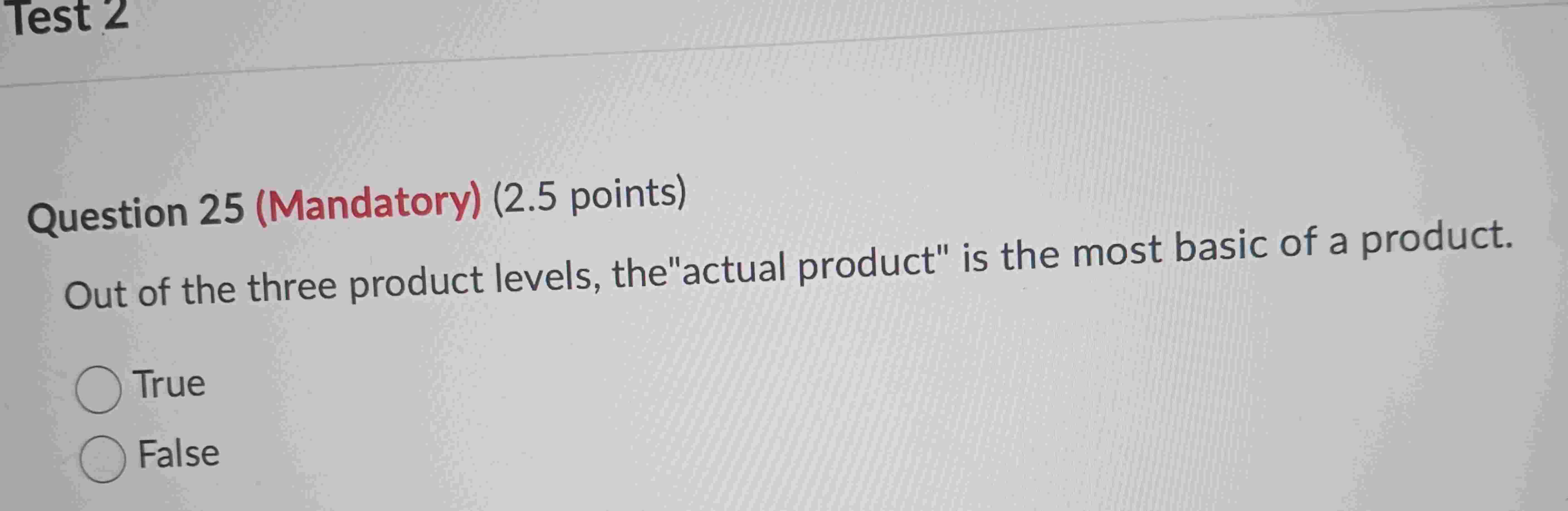 Question 2 5 ( Mandatory ) ( 2 . 5 points ) Out