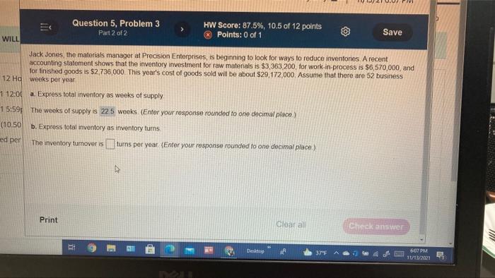 can i have the answer to B. please Question 5,