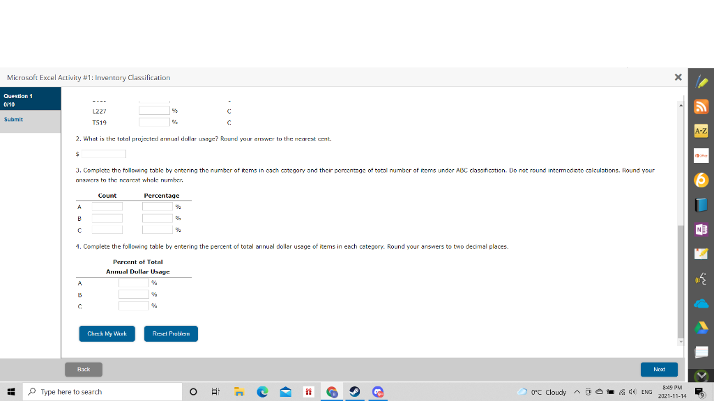 Microsoft Excel Activity #1: Inventory