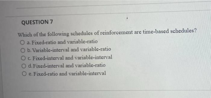 QUESTION 7 Which of the following schedules of