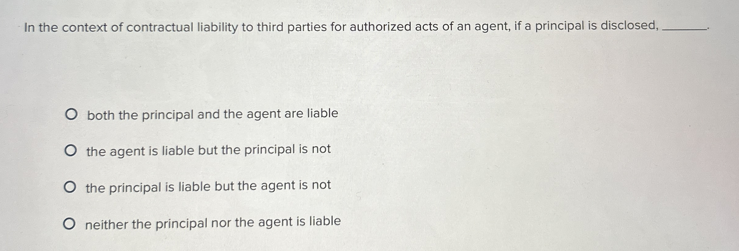 In the context of contractual liability to third