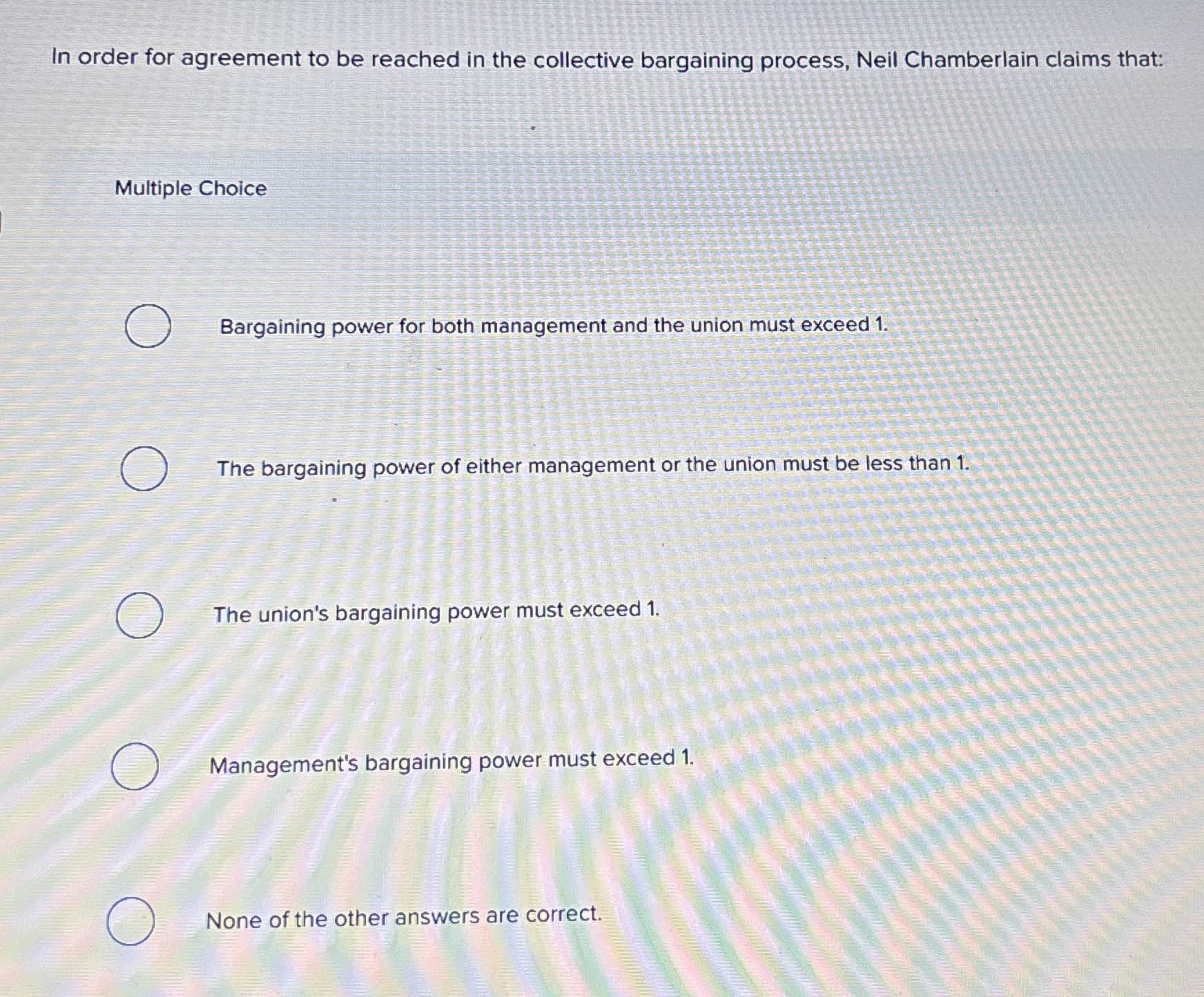 In order for agreement to be reached in the