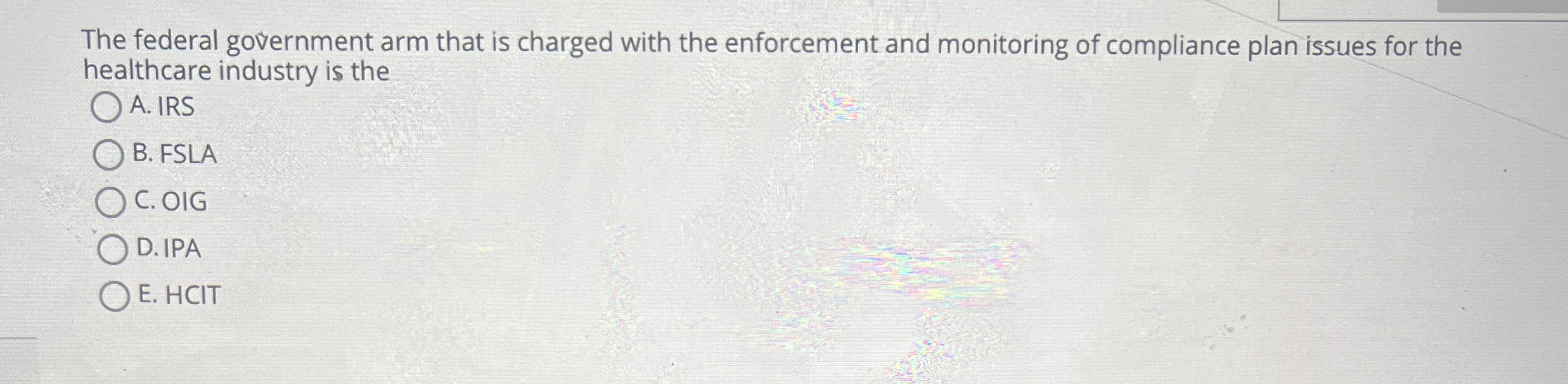 The federal government arm that is charged with