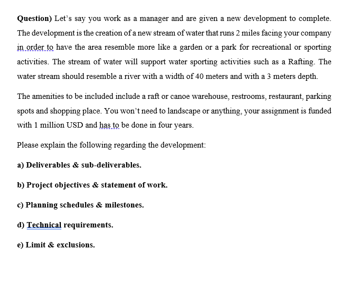 Question) Let's say you work as a manager and are