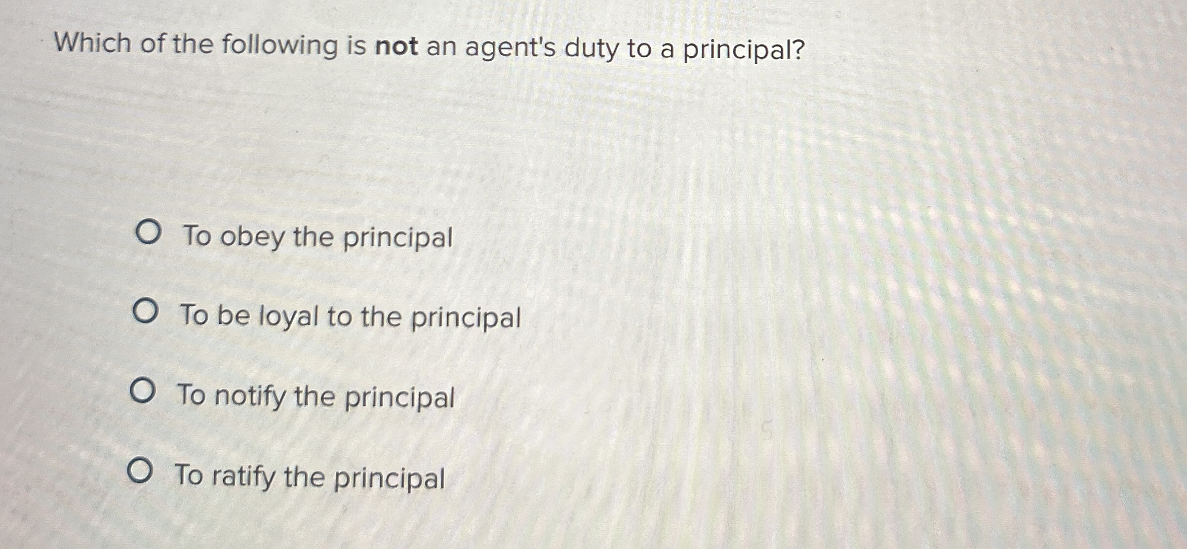 Which of the following is not an agent's duty to