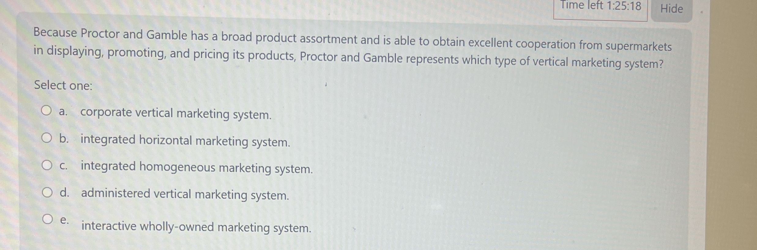 Time left 1 : 2 5 : 1 8 Hide Because Proctor and