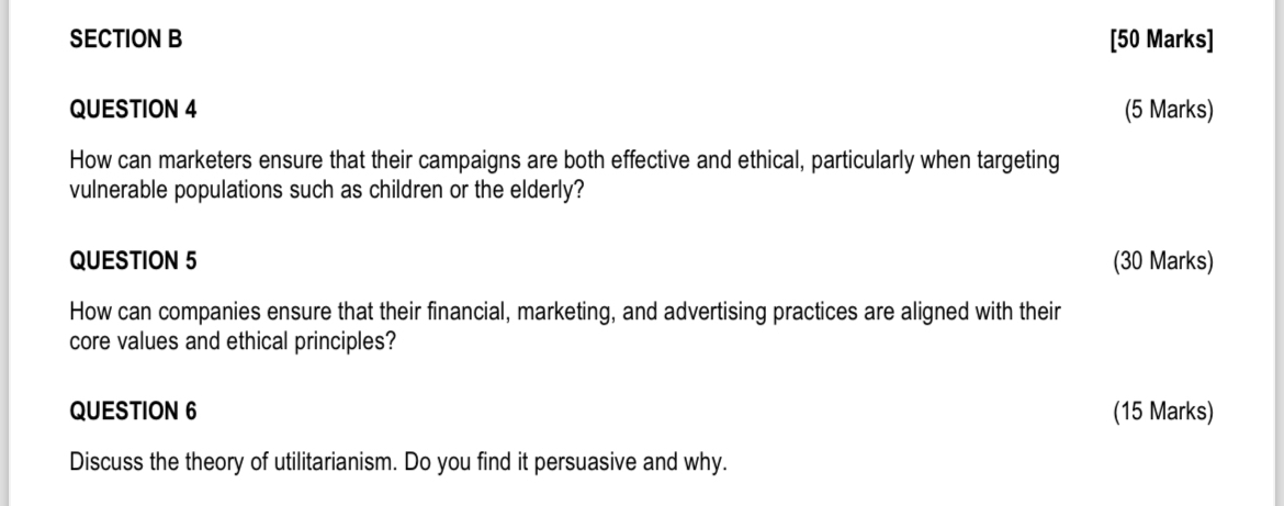 SECTION B [ 5 0 Marks ] QUESTION 4 ( 5 Marks )