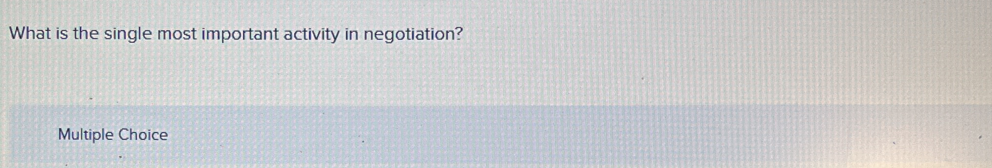 What is the single most important activity in