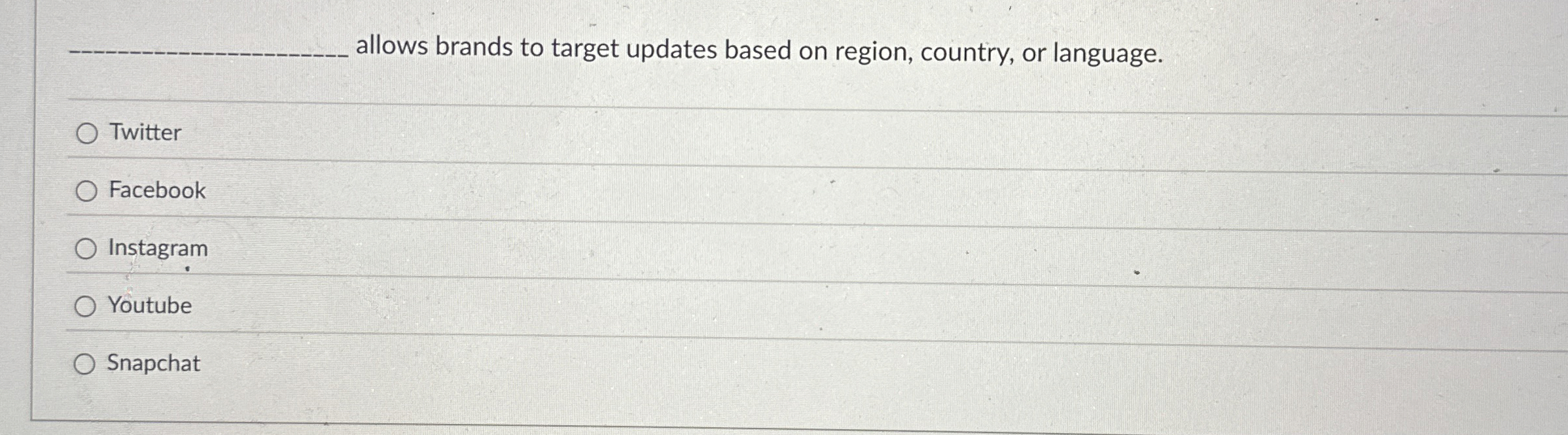 q , allows brands to target updates based on