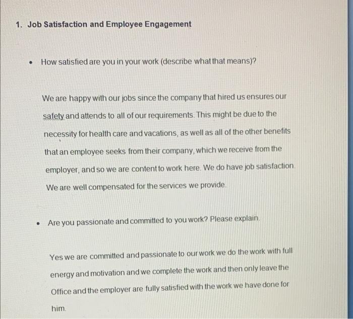 based on this interview question and answer write