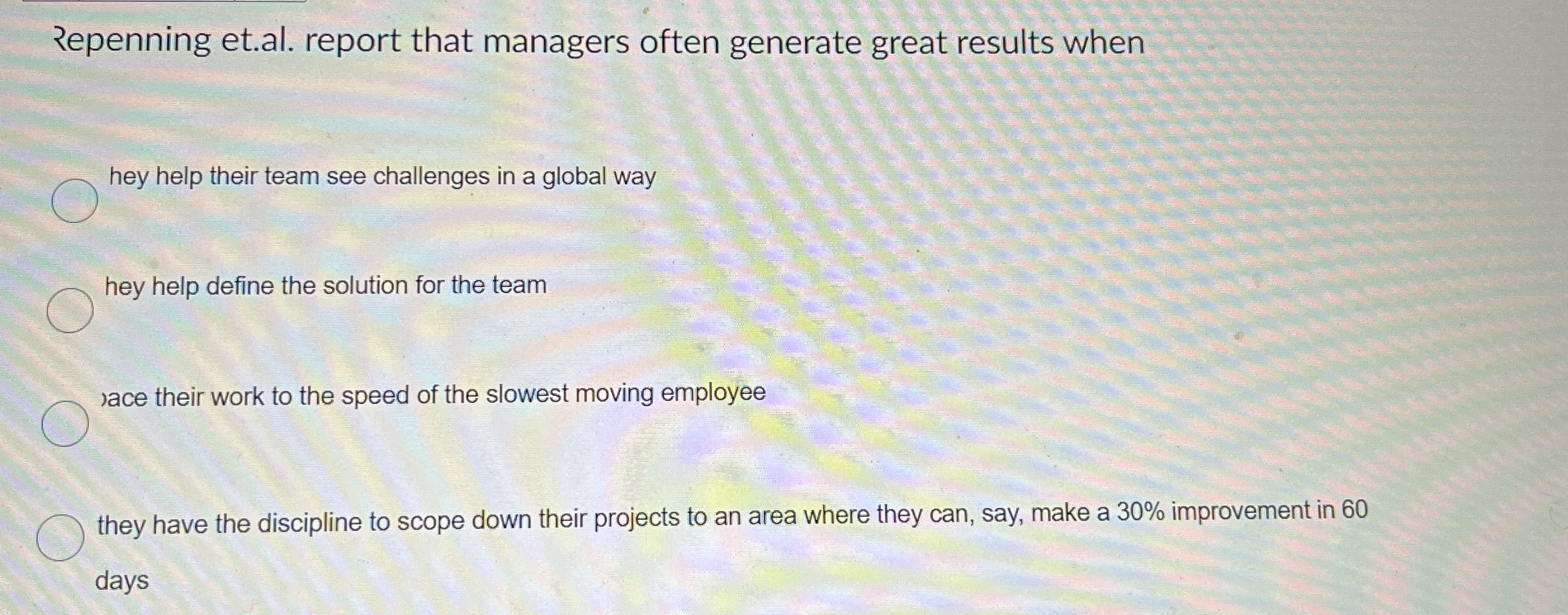 epenning et . al . report that managers often