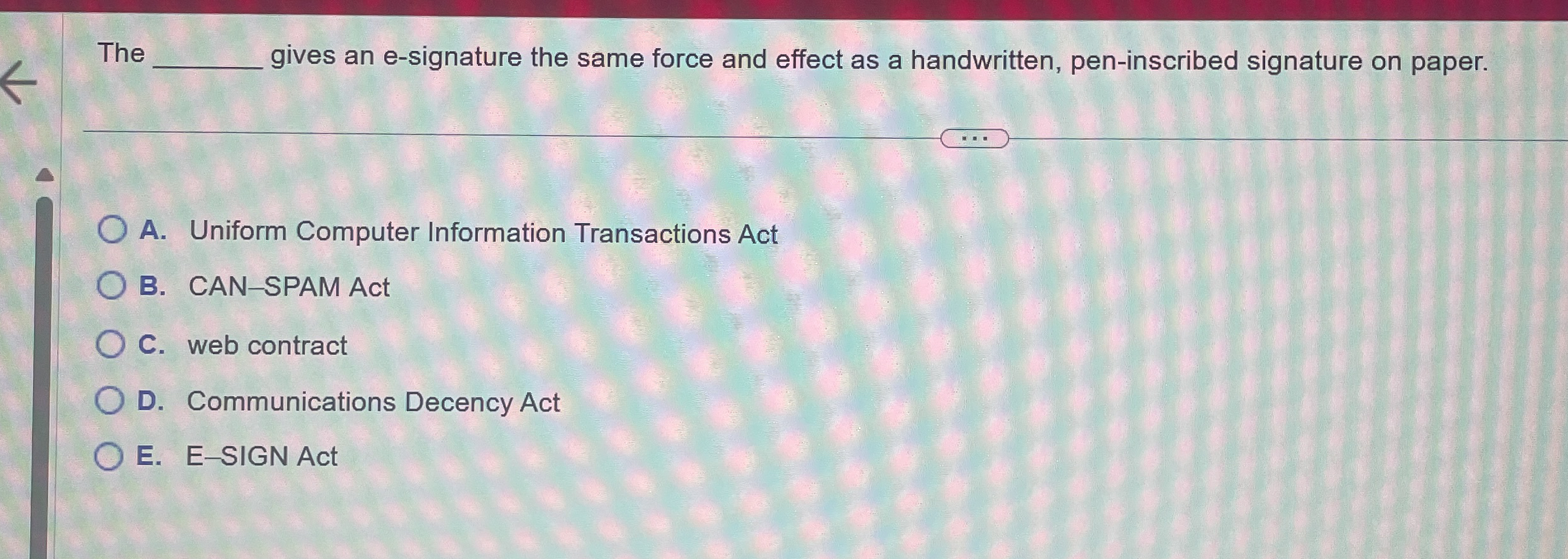 The q , gives an e - signature the same force and