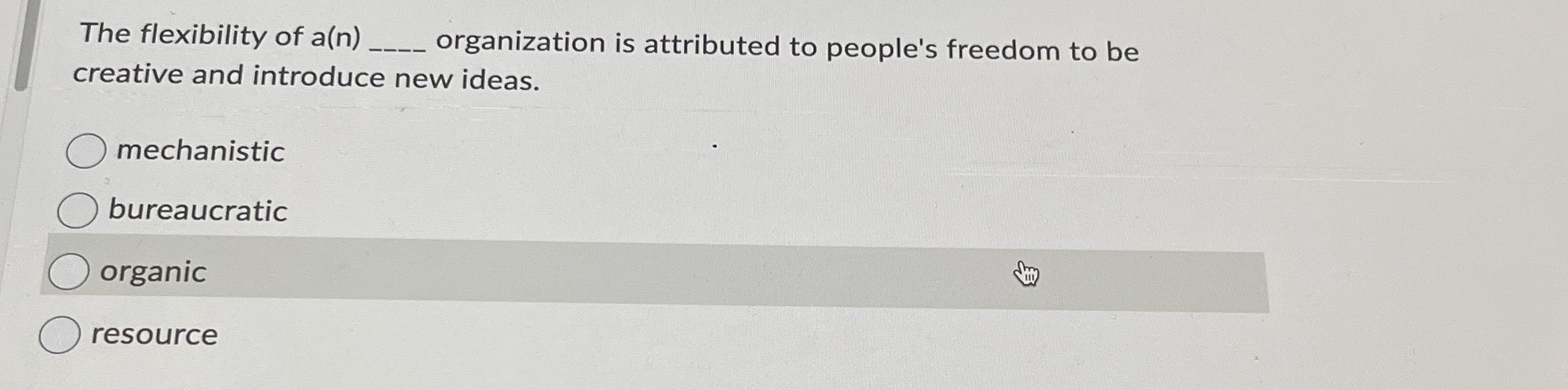 The flexibility of a ( n ) q , organization is