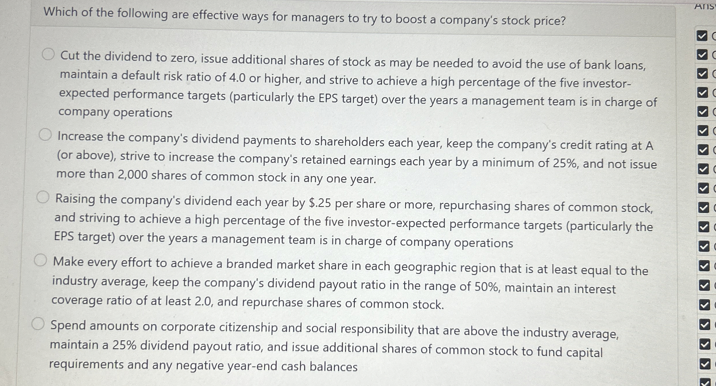 Which of the following are effective ways for