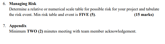 6. Managing Risk Determine a relative or