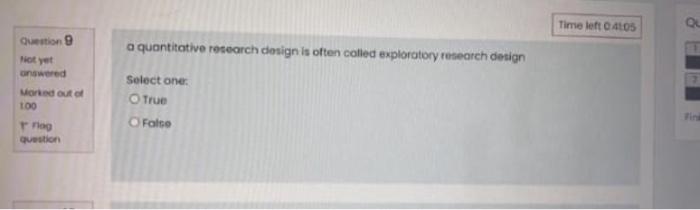 Time left 405 QU a quantitative research design