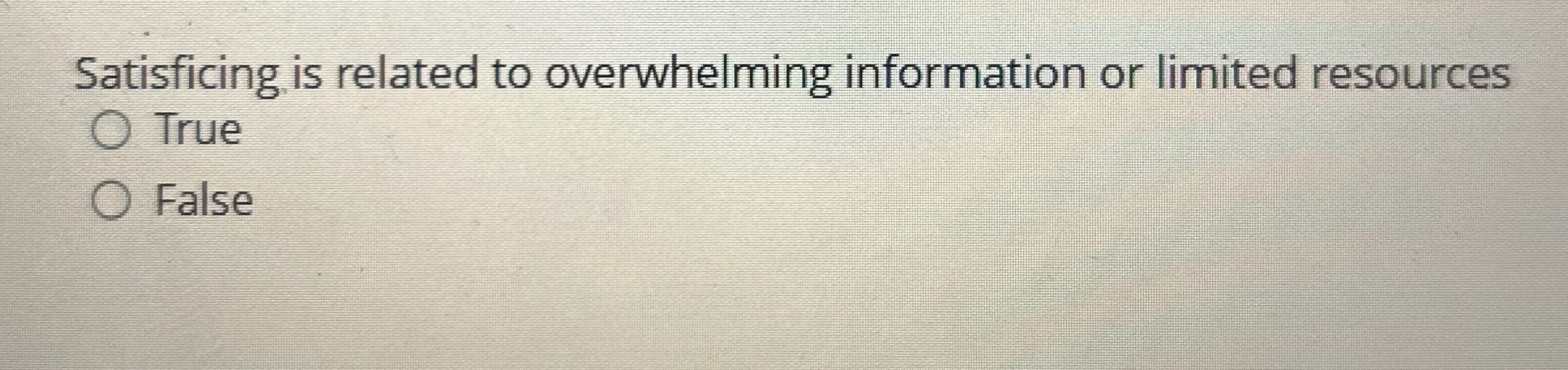 Satisficing is related to overwhelming