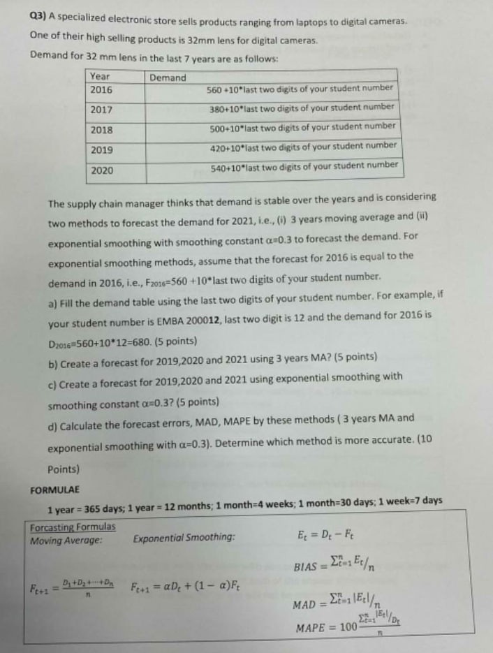 student number 16 Q3) A specialized electronic