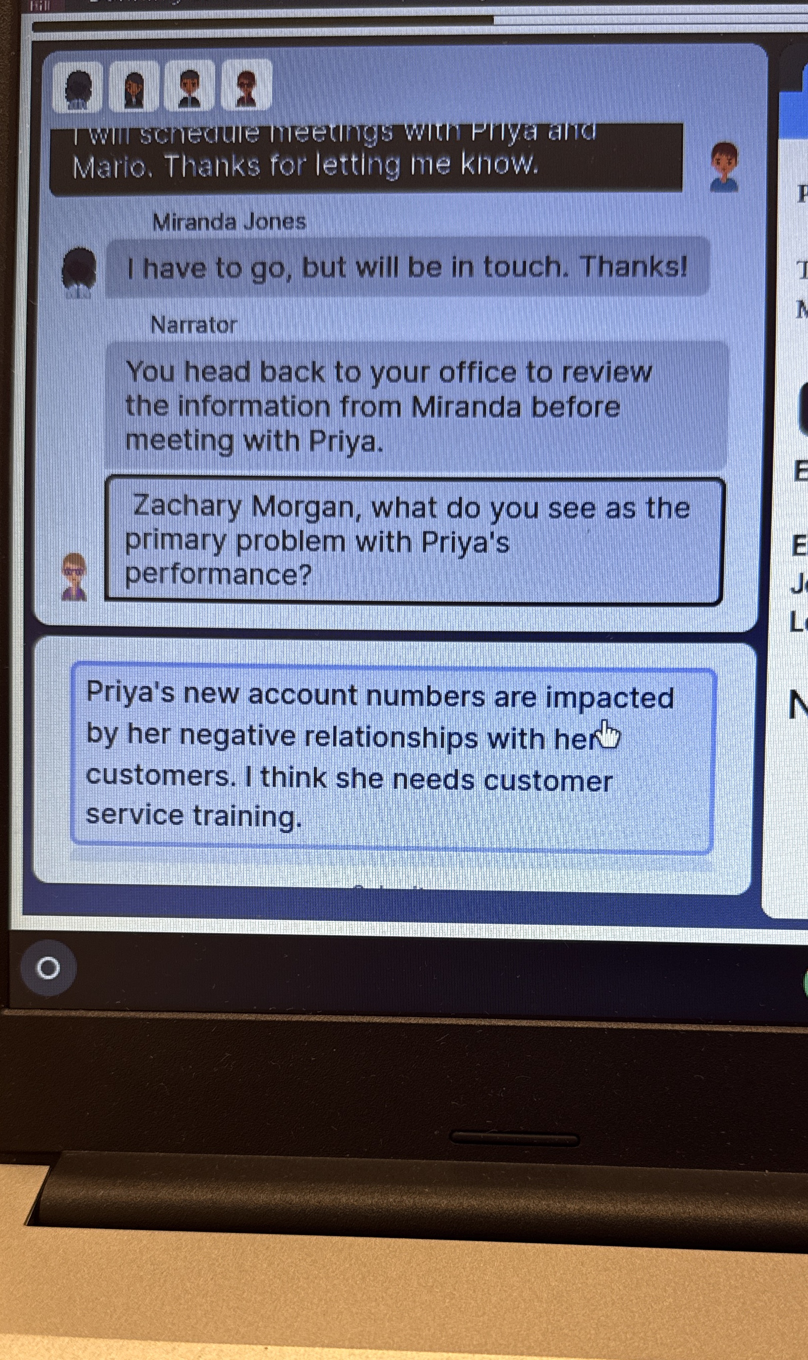 I wir schecule meetings with Pryya and Mario.