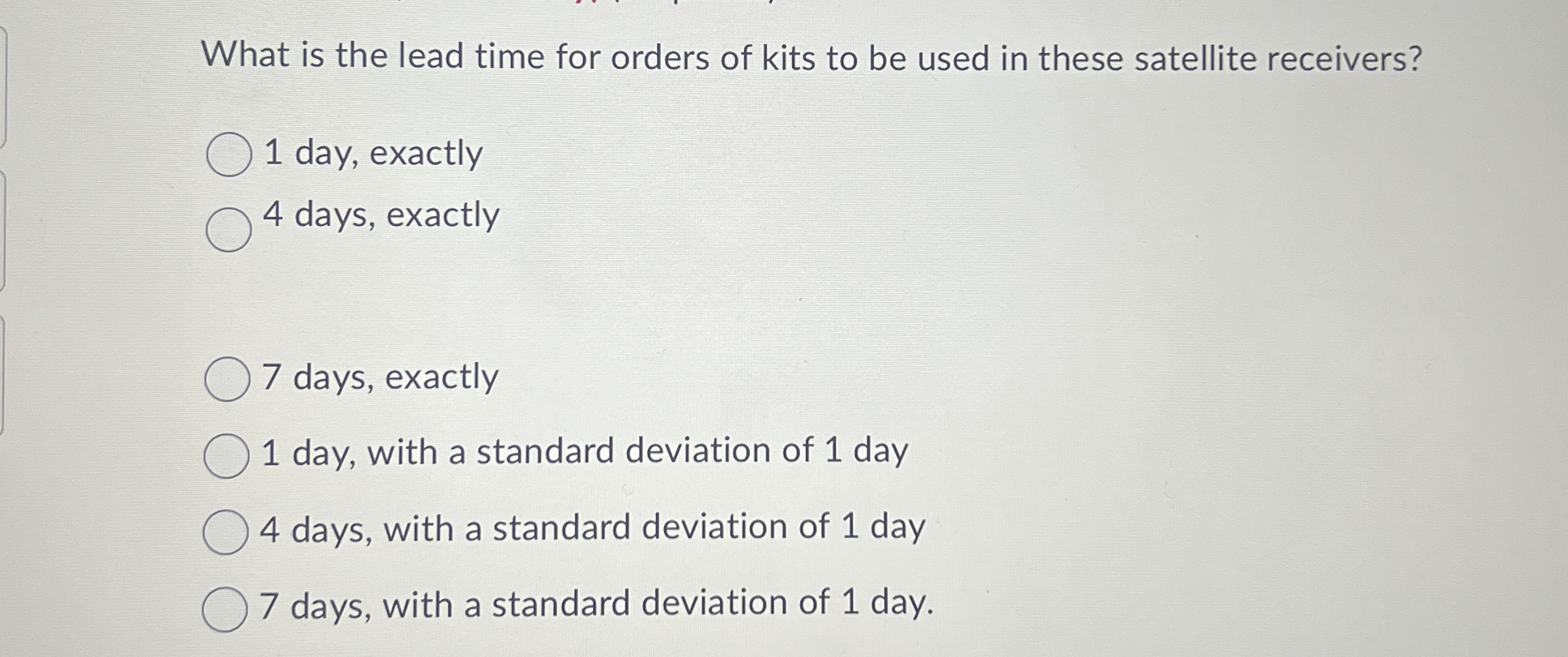 What is the lead time for orders of kits to be