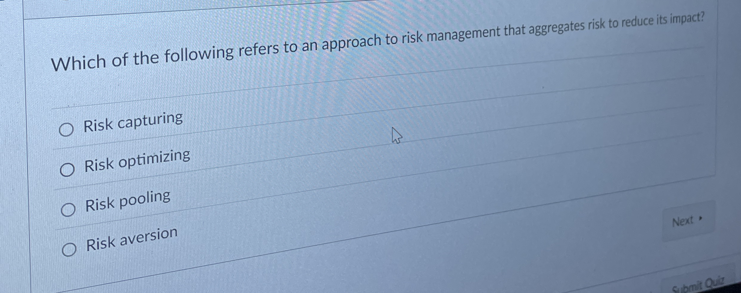 Which of the following refers to an approach to