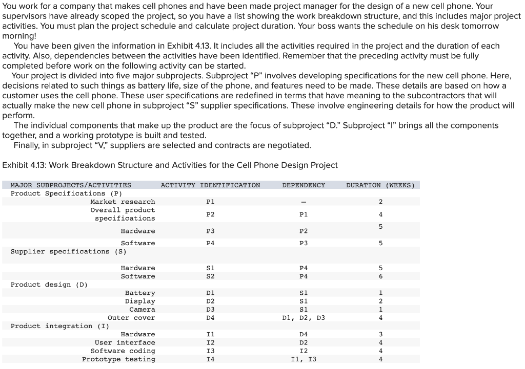 I need help with this question: You work for a