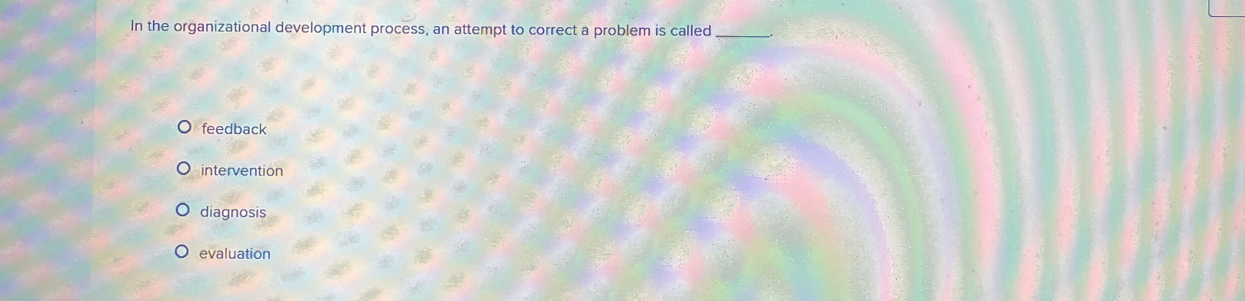 In the organizational development process, an