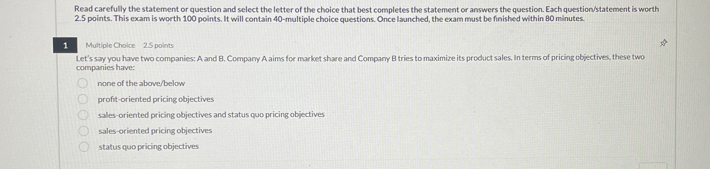 Read carefully the statement or question and