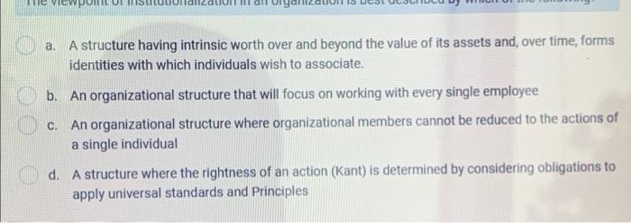 POM a. A structure having intrinsic worth over