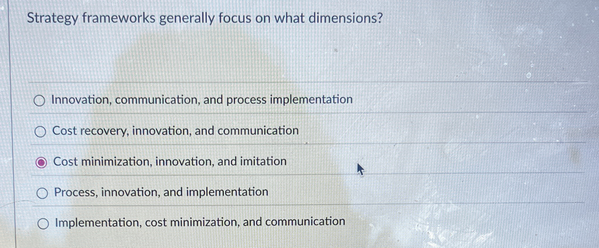 Strategy frameworks generally focus on what