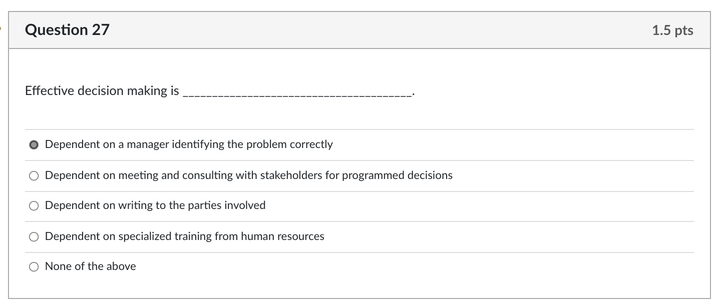 Question 33 1 pts True/False. Autonomy means you