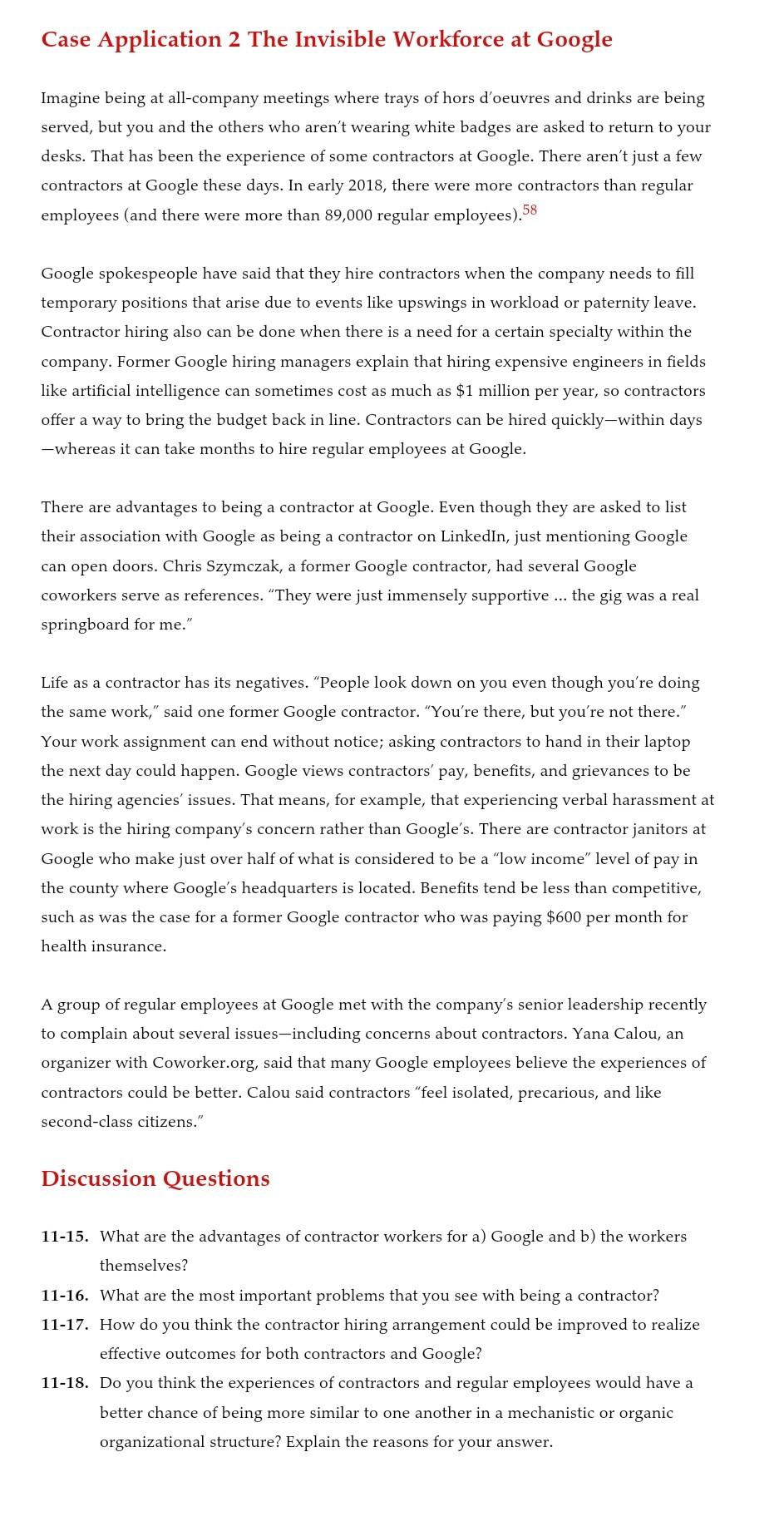 please answer question 11-18 Case Application 2