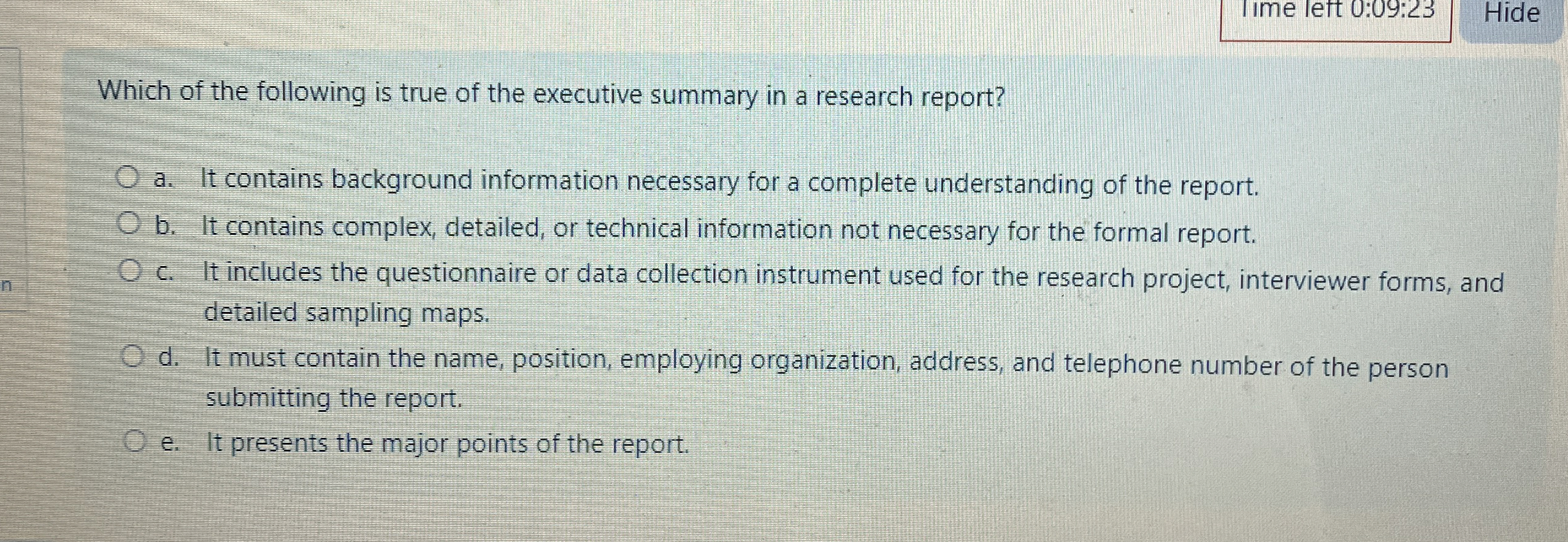 Time left 0 : 0 9 : 2 3 Hide Which of the