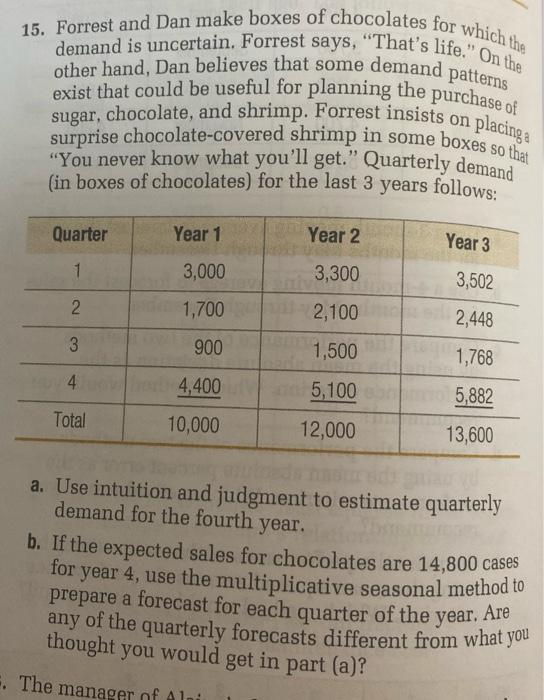 Q15 15. Forrest and Dan make boxes of chocolates