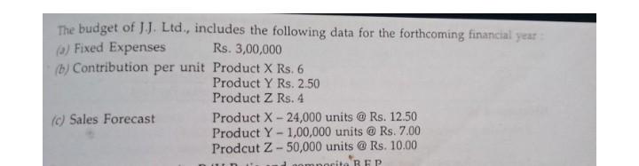 metlab plzz The budget of J.J. Ltd., includes the