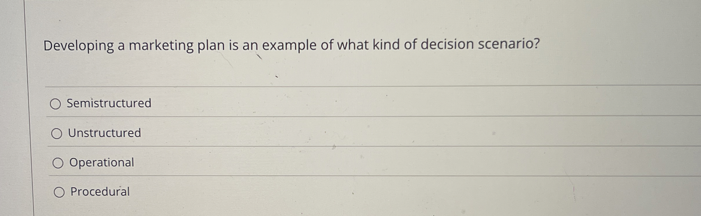 Developing a marketing plan is an example of what