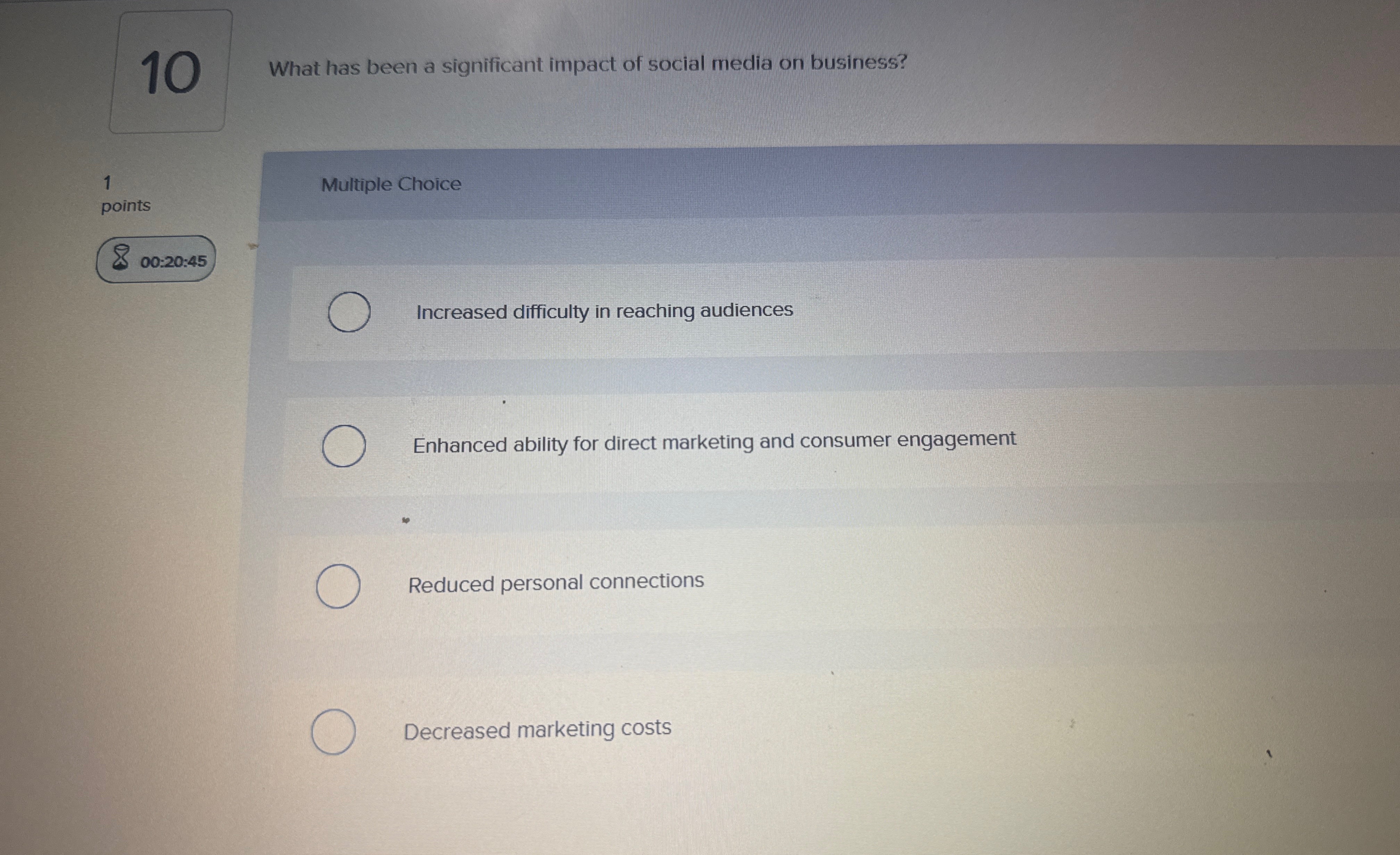 1 0 What has been a significant impact of social